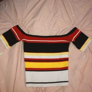 Off the shoulder fitted crop top